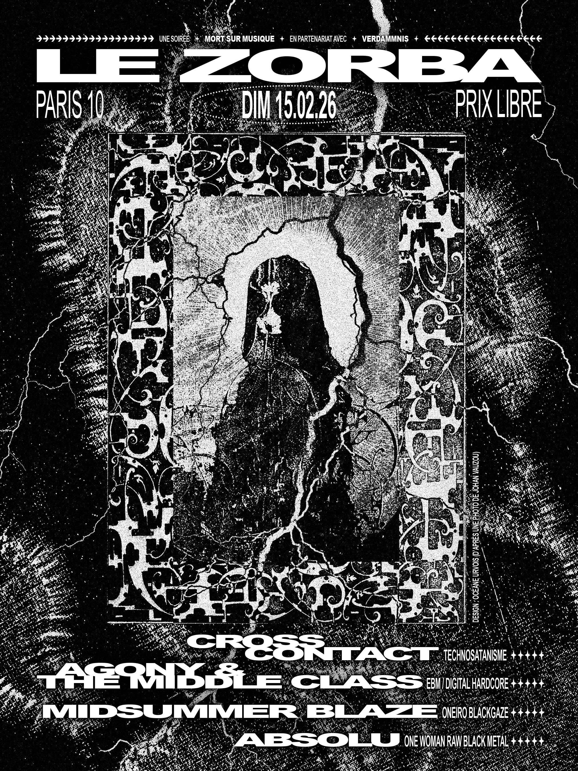 Cross Contact + Absolu + Agony & the Middle Class + Midsummer Blaze @ Le Zorba - Paris (75) - 15 février 2026